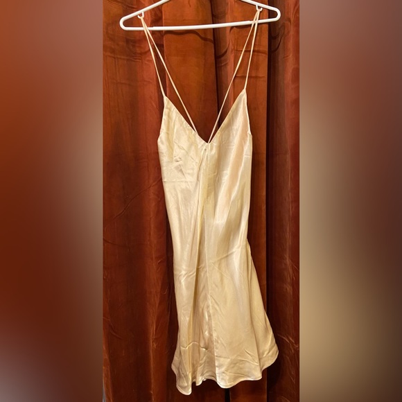 Park & Fifth Kent pale gold satin mini dress NWT - Picture 2 of 10